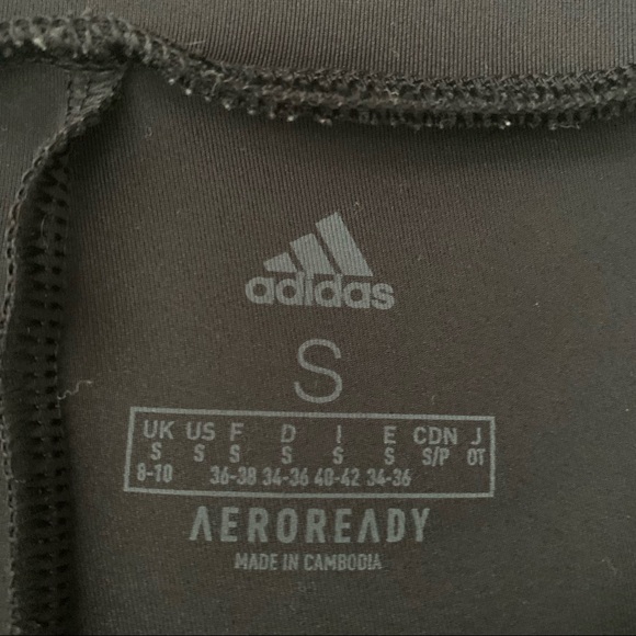 Black with White stripes Adidas Leggings - Picture 4 of 4